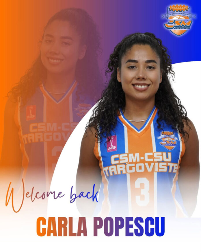 Carla Popescu, baschetbalista originară din Târgu Jiu, revine la echipa CSM-CSU Târgoviște