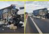 VIDEO | Accident cu două autotrenuri pe DEx12, între Oarja și Pitești. Sensul spre Pitești va fi închis temporar