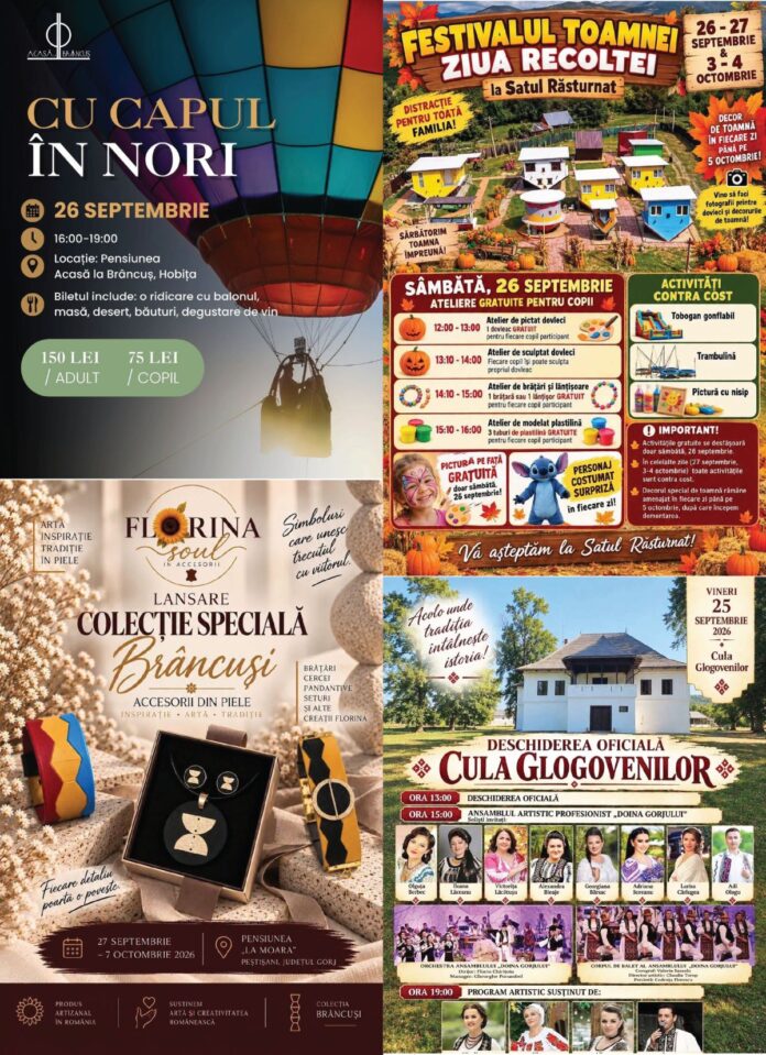 Ce puteți face în Gorj în ultimul weekend din septembrie