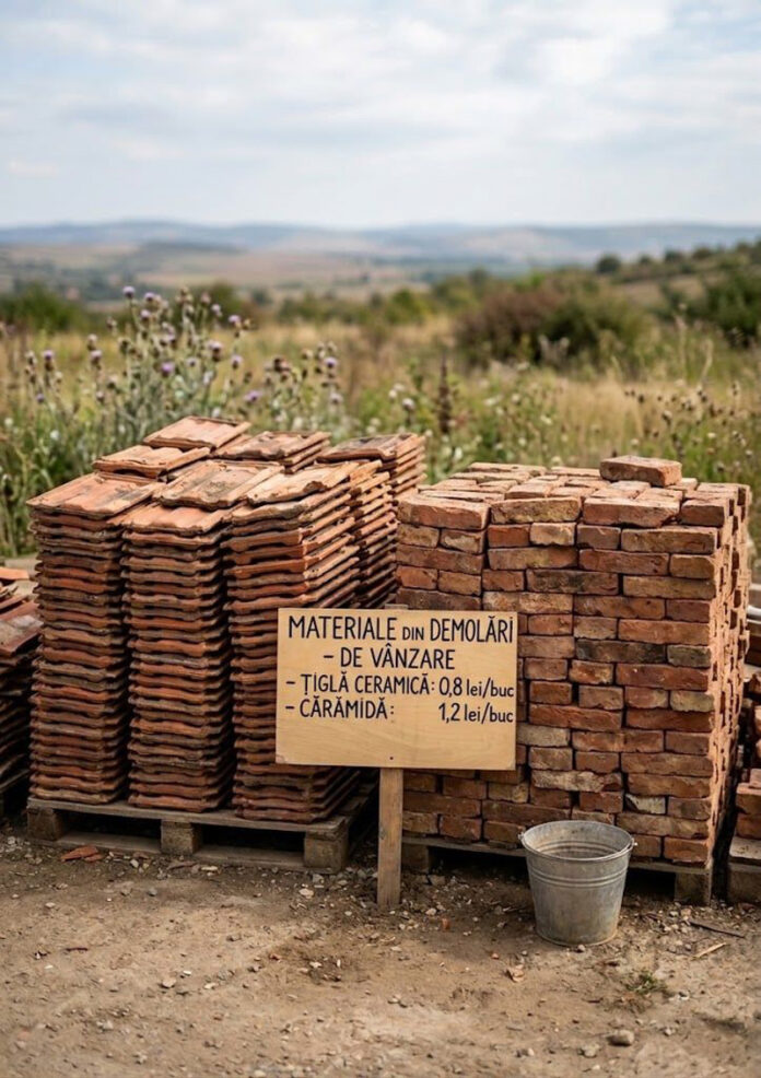 O primărie din Gorj vinde la licitație țiglă și cărămidă din demolări