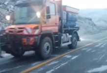 Început de iarnă la Rânca. Drum închis noaptea
