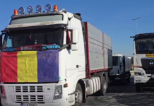 Transportatorii protestează la Târgu Jiu împotriva TollRo și a prețurilor carburanților