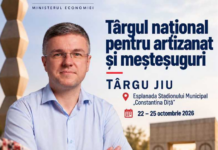 Târgul național pentru artizanat și meșteșuguri va avea loc în Târgu Jiu