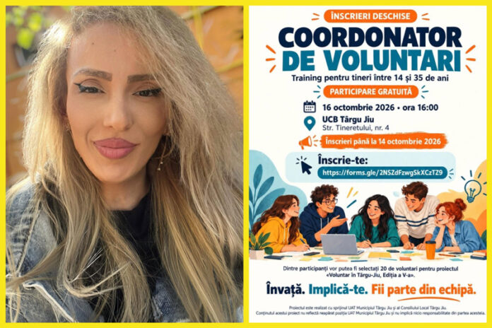 Elena Pomană, „voluntar de cursă lungă”, vine la UCB Târgu Jiu cu o lecție despre curaj, incluziune și puterea de a schimba vieți