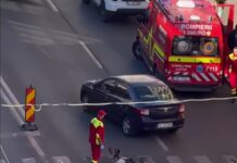 Motociclist implicat într-un accident în centrul municipiului Târgu Jiu