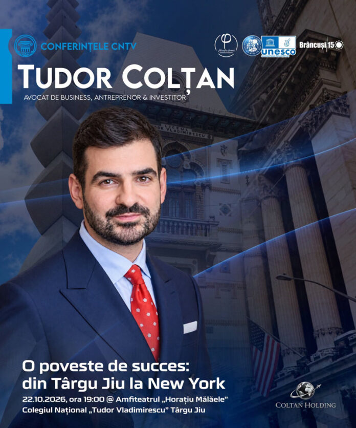 Din Târgu Jiu, până la New York! Povestea absolventului Tudor Colțan, care se întoarce la CNTV pentru a-i inspira pe tineri