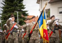 Ziua Armatei României a fost sărbătorită cu torțe la Târgu Jiu